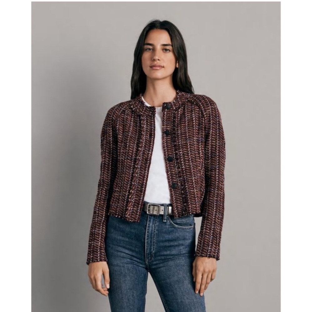 rag & bone Women's Burgundy Tweed Blazer